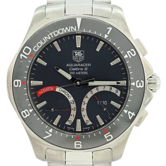 Tag Heuer 41mm Men's Aquaracer Calibre S Regatta Countdown Watch! Ref: CAF7111!
